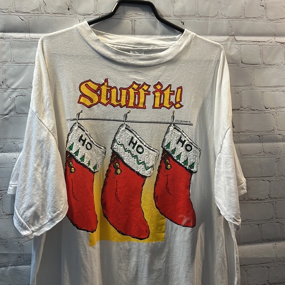 Vintage Christmas T-Shirt / Ho Ho Ho / Sun Sportswear Inc / XL - Picture 3 of 10